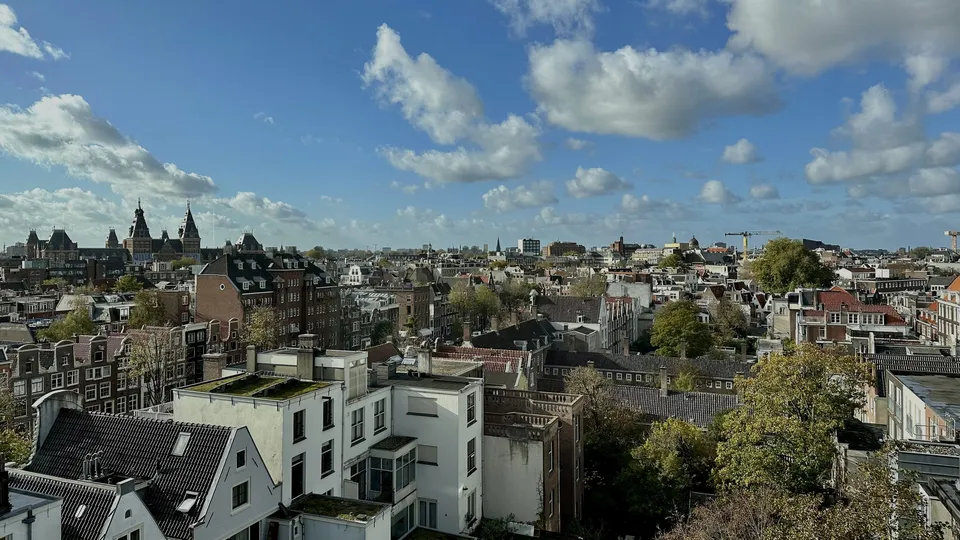 Amsterdam rooftops and the Rijksmuseum, photographed by Titus